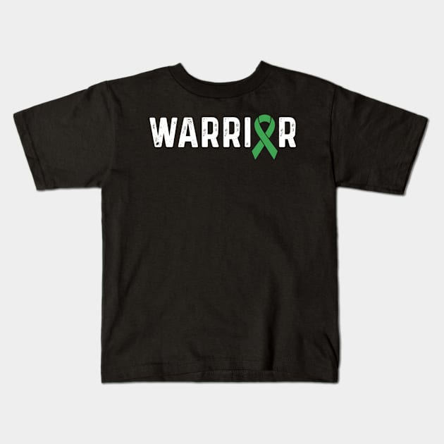 Traumatic Brain Injury Awareness Green Ribbon Tbi Warrior Kids T-Shirt by Weirdcore